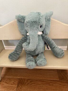 Les Deglingos Plush Elephant Toy - Soft & Cuddly Mint Green Stuffed Animal